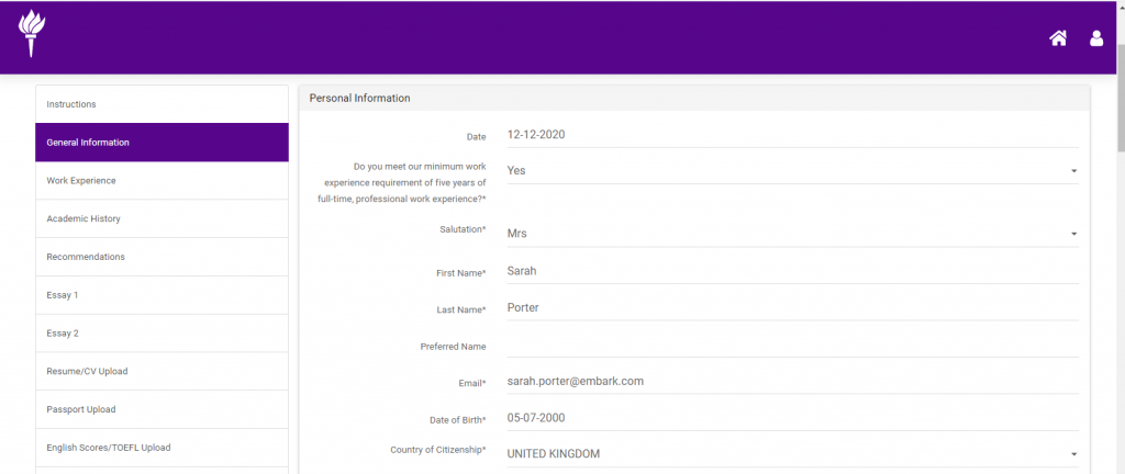 screenshot of Embark Campus